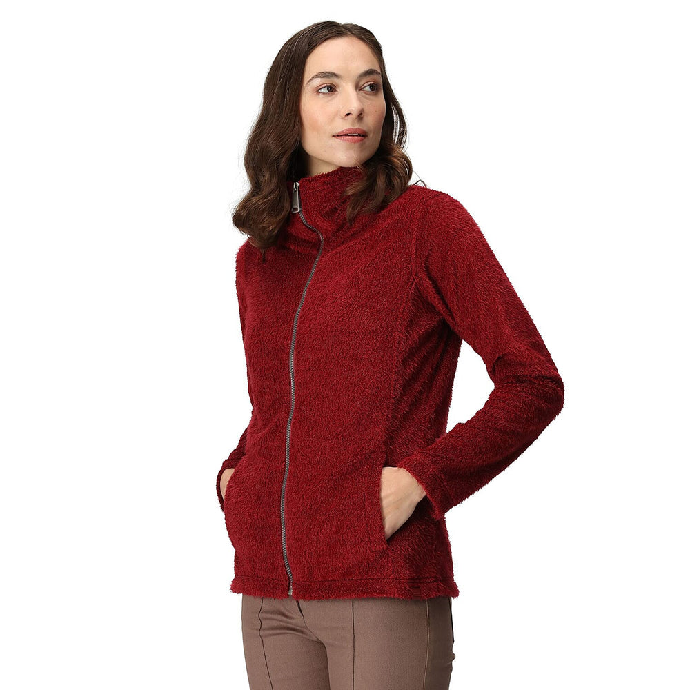 REGATTA Full Zip Fluffy Fleece Jacket (Size 8) - Red