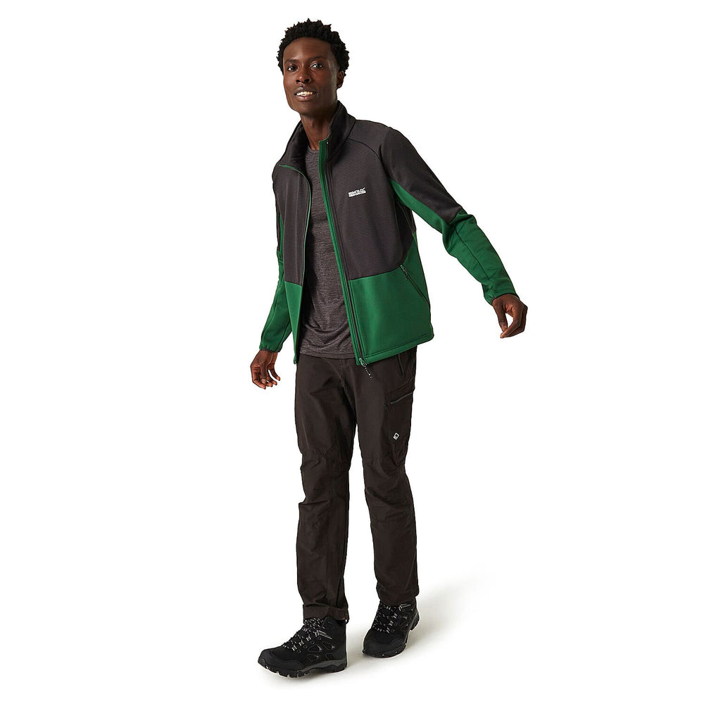 REGATTA Mens Highton Winter Full Zip Colourblock Fleece (Size L) - Eden & Black