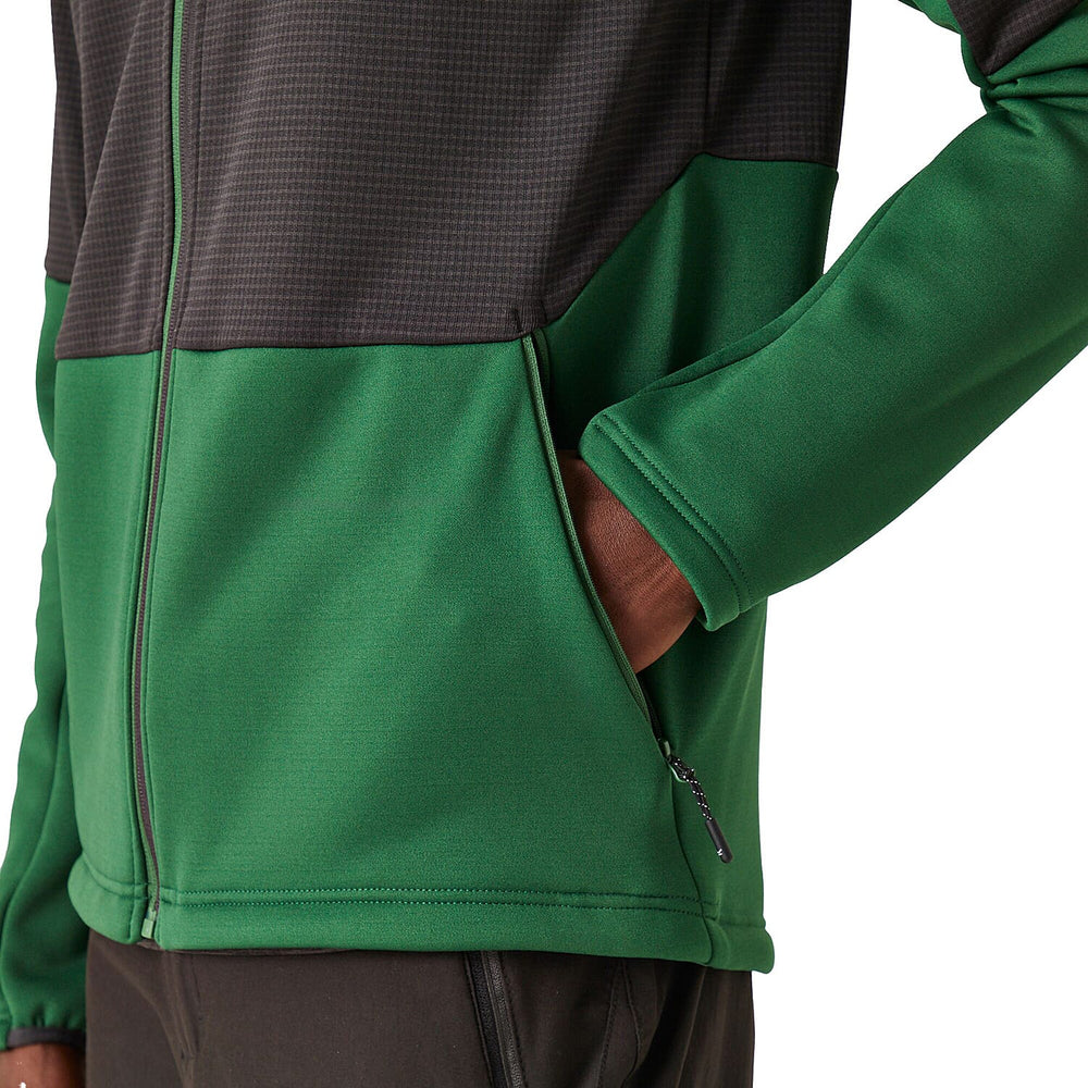 REGATTA Mens Highton Winter Full Zip Colourblock Fleece (Size L) - Eden & Black