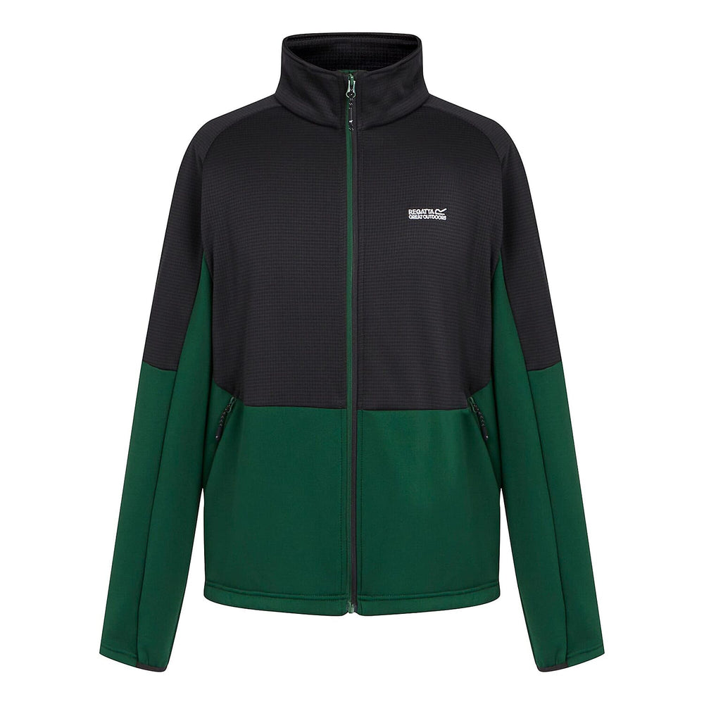 REGATTA Mens Highton Winter Full Zip Colourblock Fleece (Size L) - Eden & Black