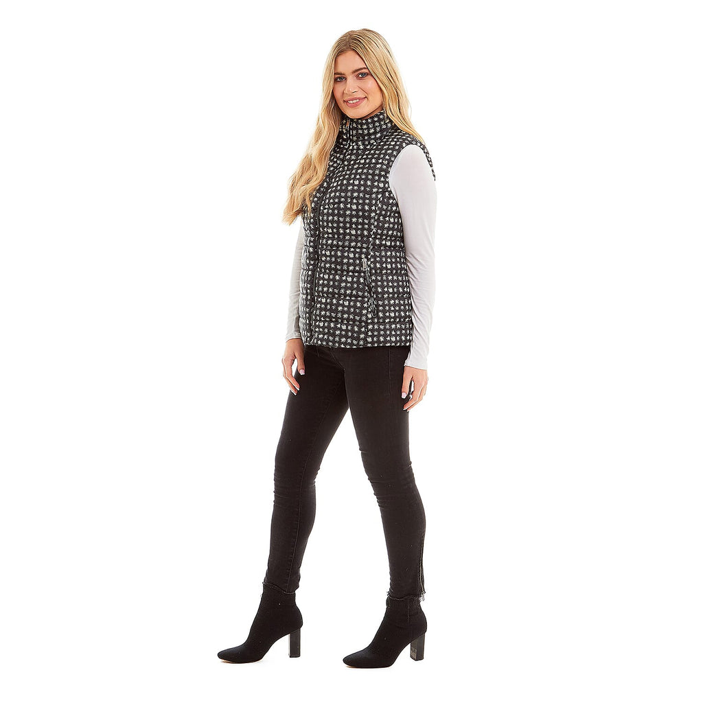 Polyester Knitted Gilet  - Black White