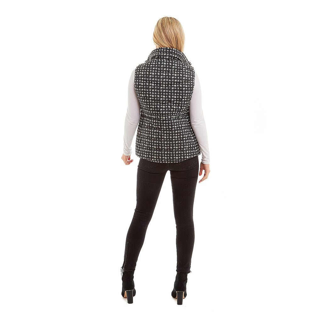 Polyester Knitted Gilet  - Black White