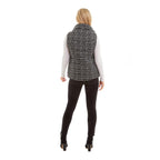 Polyester Knitted Gilet  - Black White