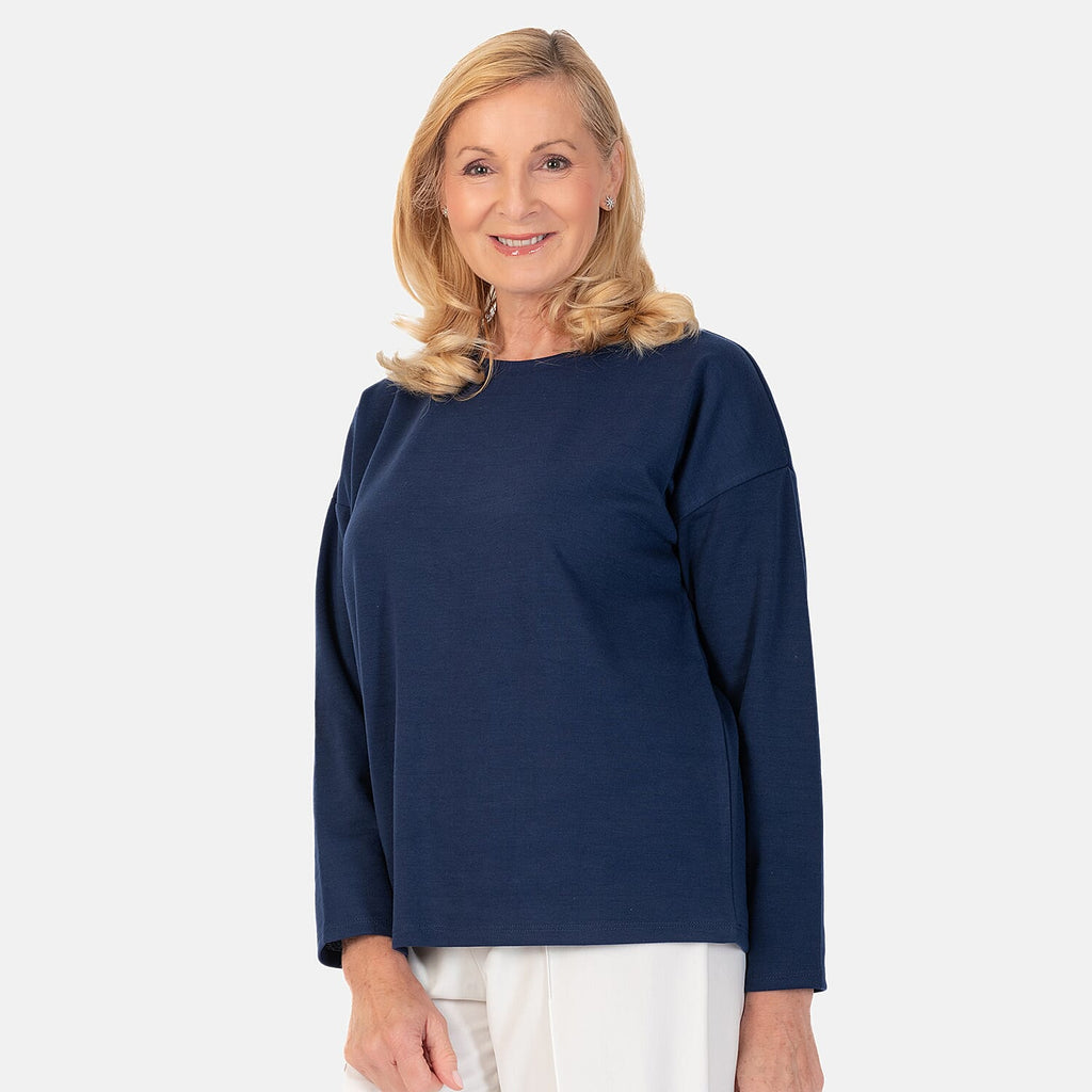 Polyester Knitted Top (Size 1x1 cm) - Navy