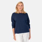 Polyester Knitted Top (Size 1x1 cm) - Navy