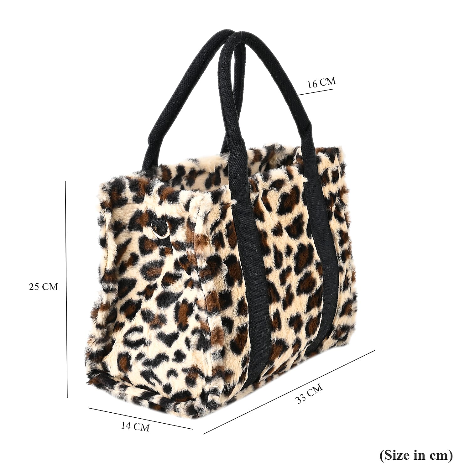 Leopard Print Crossbody Bag with Exterior Zipped Pocket - Shoulder Strap - Beige