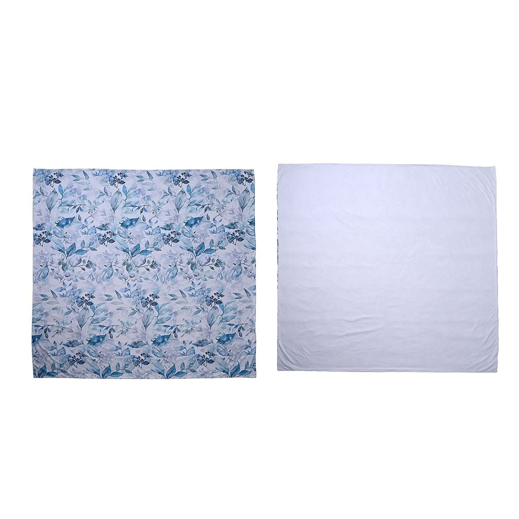 Polyester Microfiber Leaf Comforter and Duvet (Size 200x1 cm) - Blue & Blue