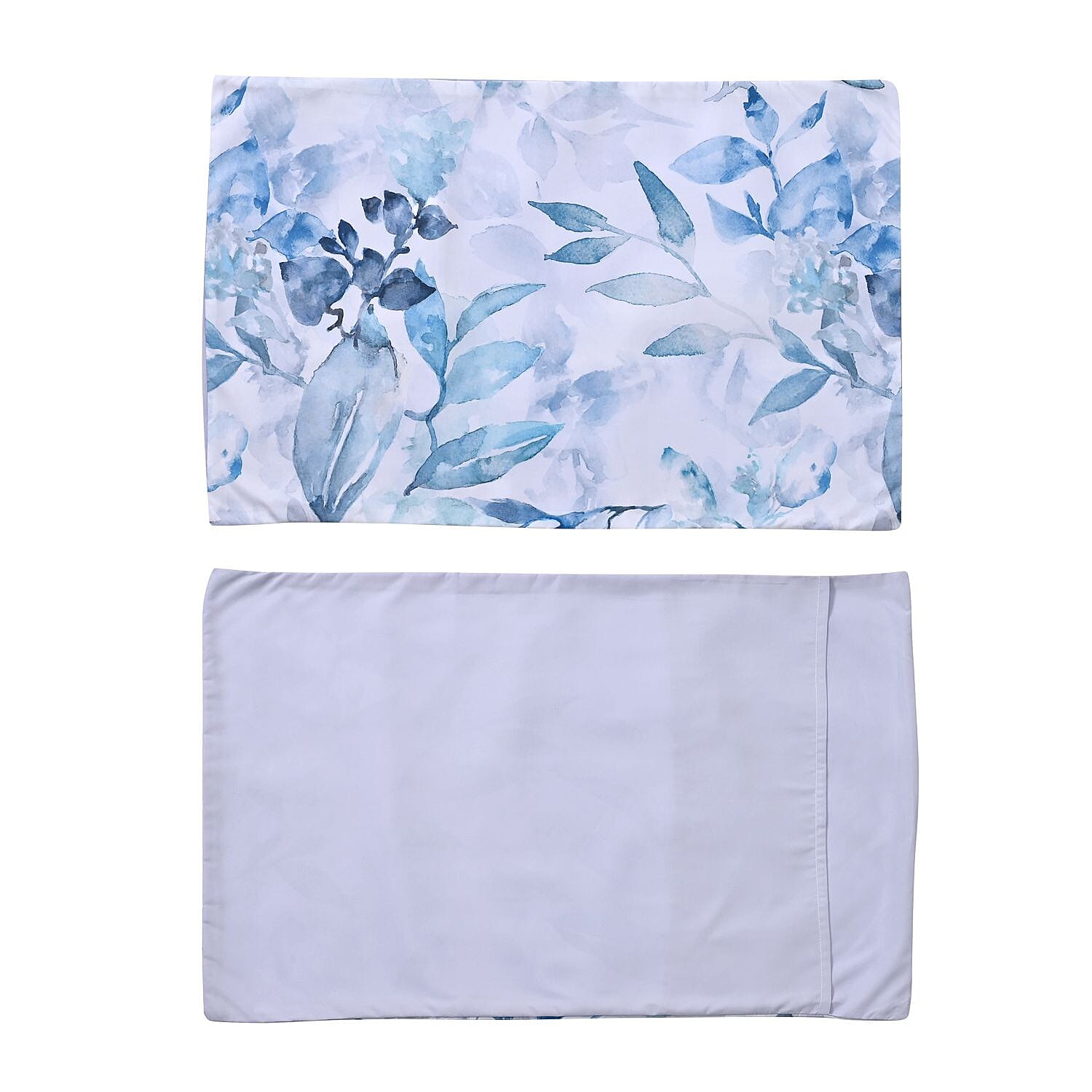 Polyester Microfiber Leaf Comforter and Duvet (Size 200x1 cm) - Blue & Blue