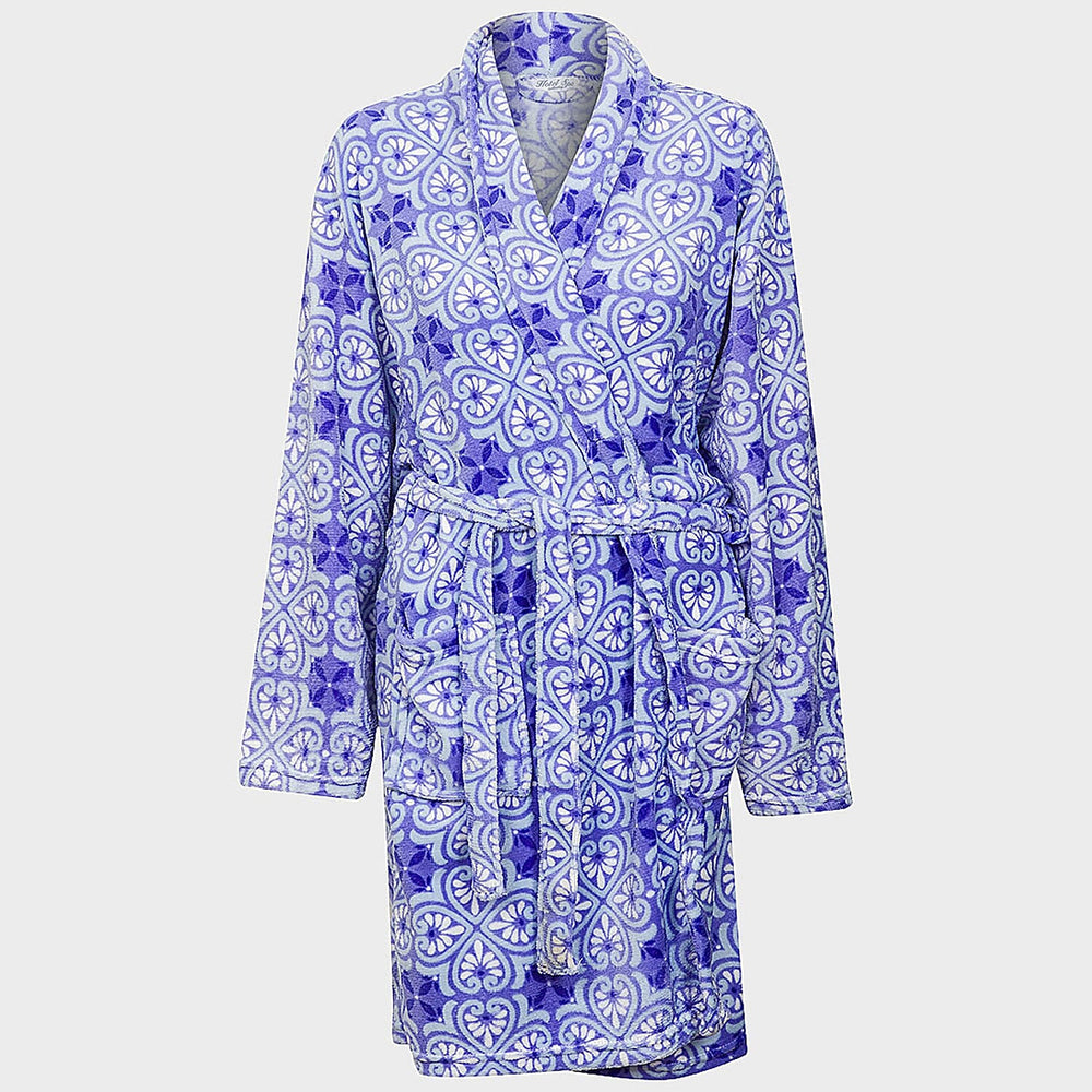 Printed Plush Dressing Gown (One Size) - Lavender