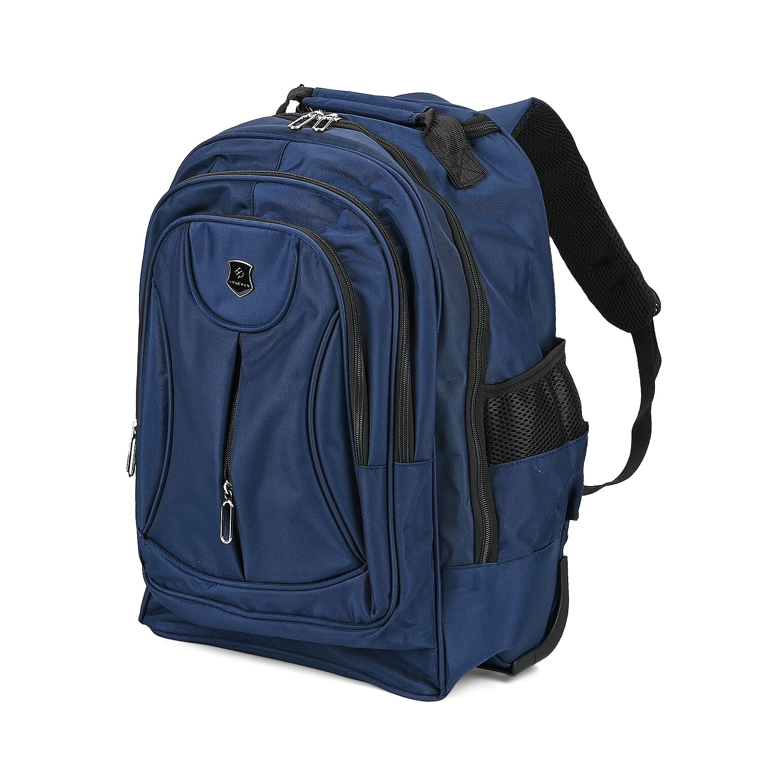 Polyester Patterned Backpack (Size 31x20x46 cm) - Navy & Black