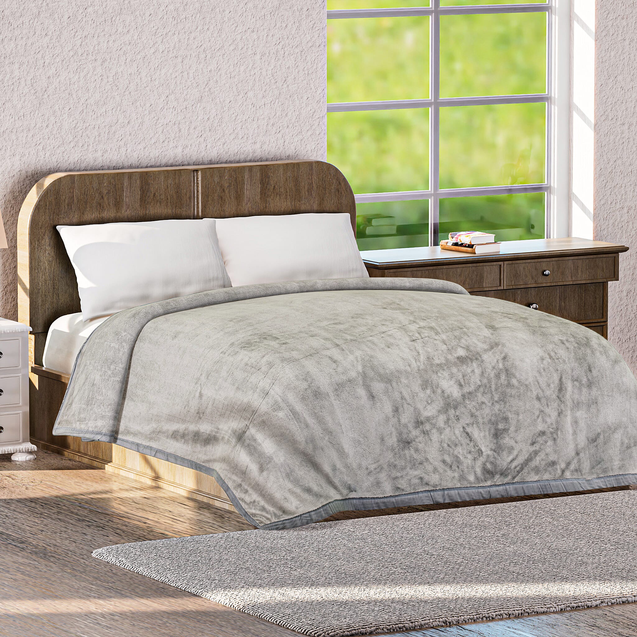 BIGGEST EVER BLANKET AT TJC-  Luxurious Super Soft Blanket (Double Size, 220x150 cm) - Silver Grey