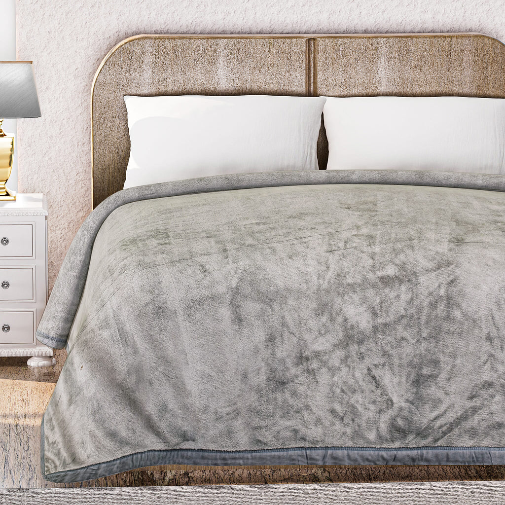 BIGGEST EVER BLANKET AT TJC-  Luxurious Super Soft Blanket (Double Size, 220x150 cm) - Silver Grey