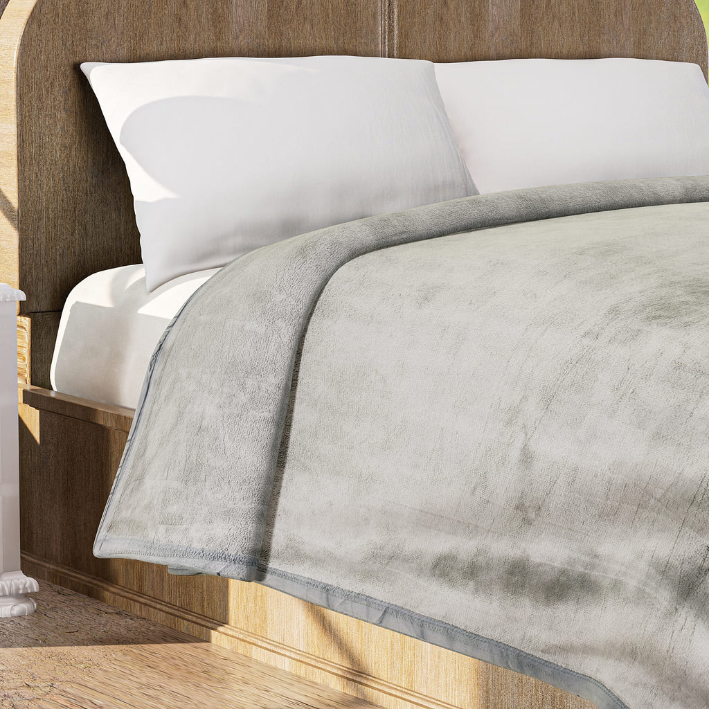 BIGGEST EVER BLANKET AT TJC-  Luxurious Super Soft Blanket (Double Size, 220x150 cm) - Silver Grey