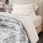 Polyester Patterned Blanket (Size 2000x1 cm) - Grey & Khaki