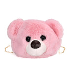 Cute Teddy Plush Crossbody Bag - Pink