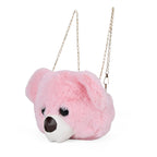 Cute Teddy Plush Crossbody Bag - Pink