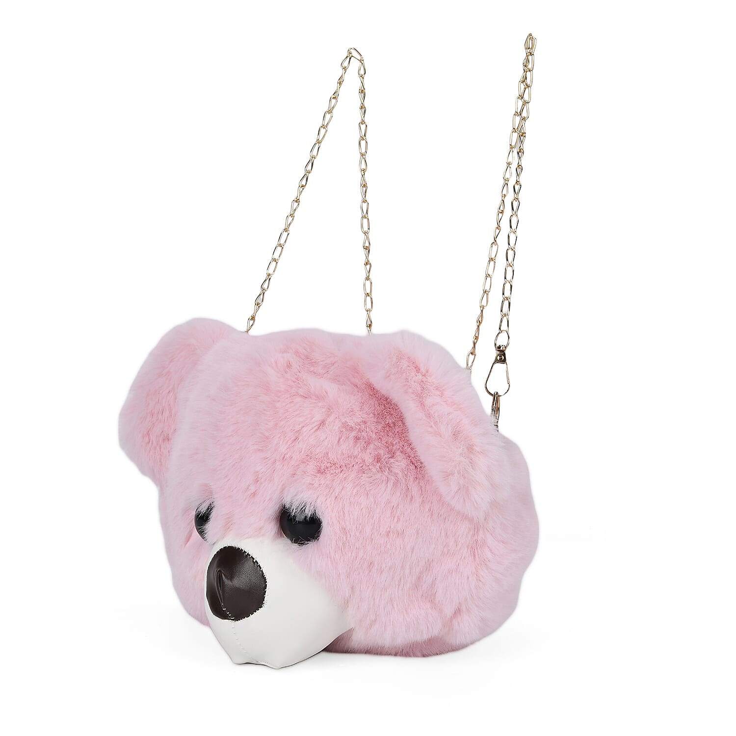 Cute Teddy Plush Crossbody Bag - Pink