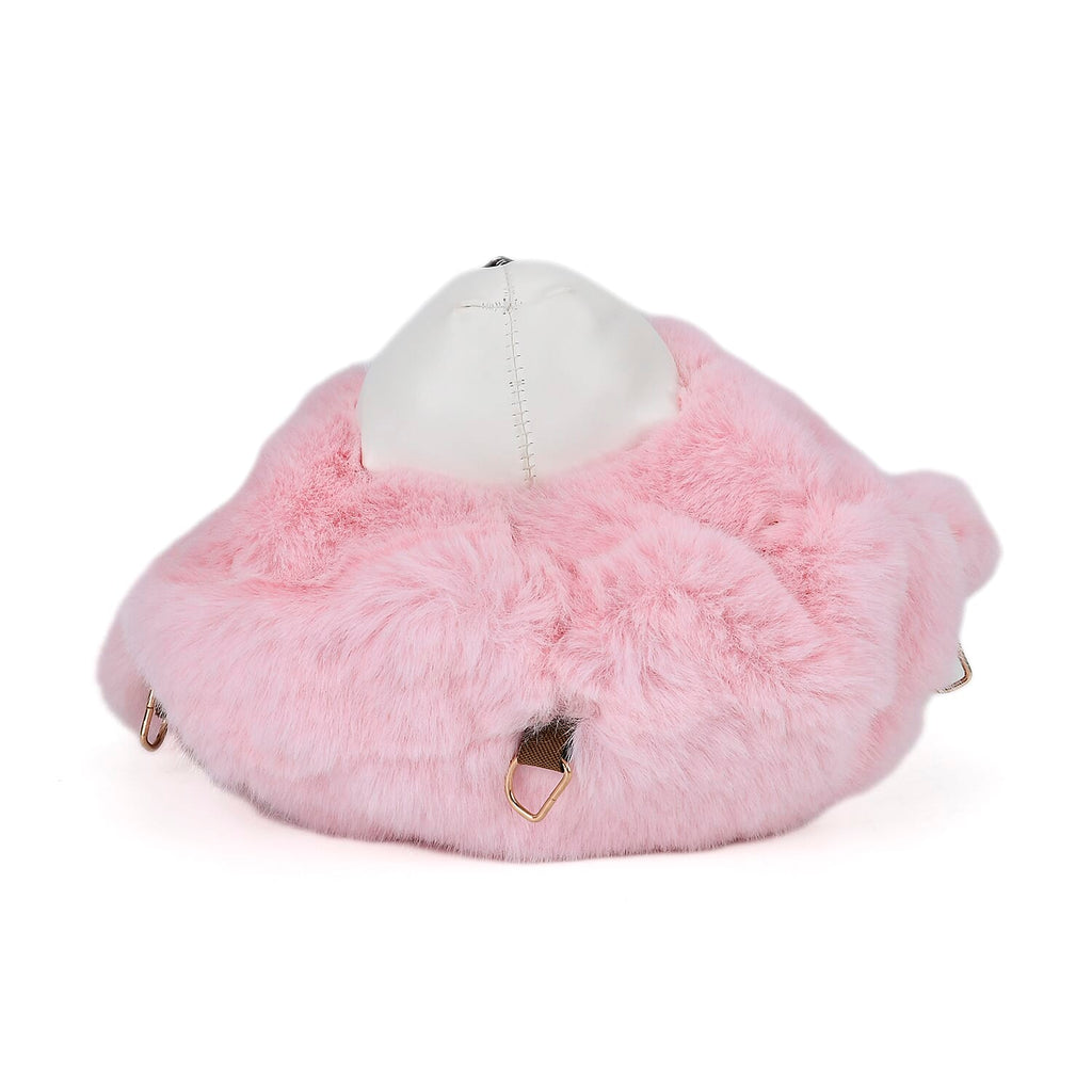 Cute Teddy Plush Crossbody Bag - Pink