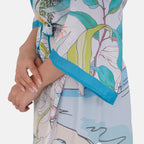 Closeout Deal Printed Long Kimono (One Size,8-18) - Marine Green