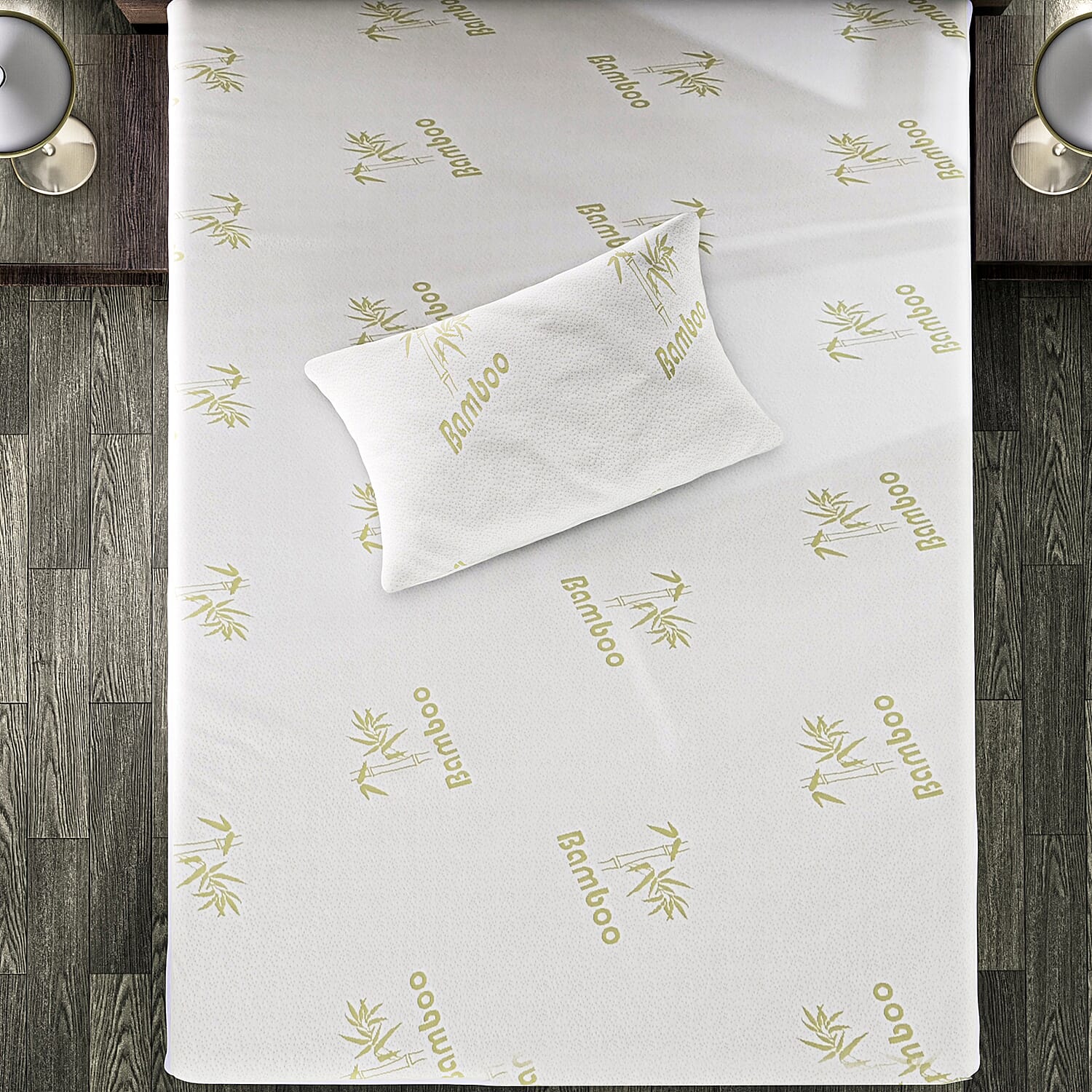 Bamboo Jacquard Waterproof Pillow Protector (Size 75x50cm) - White