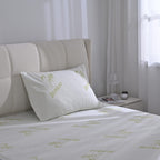 Bamboo Jacquard Waterproof Pillow Protector (Size 75x50cm) - White