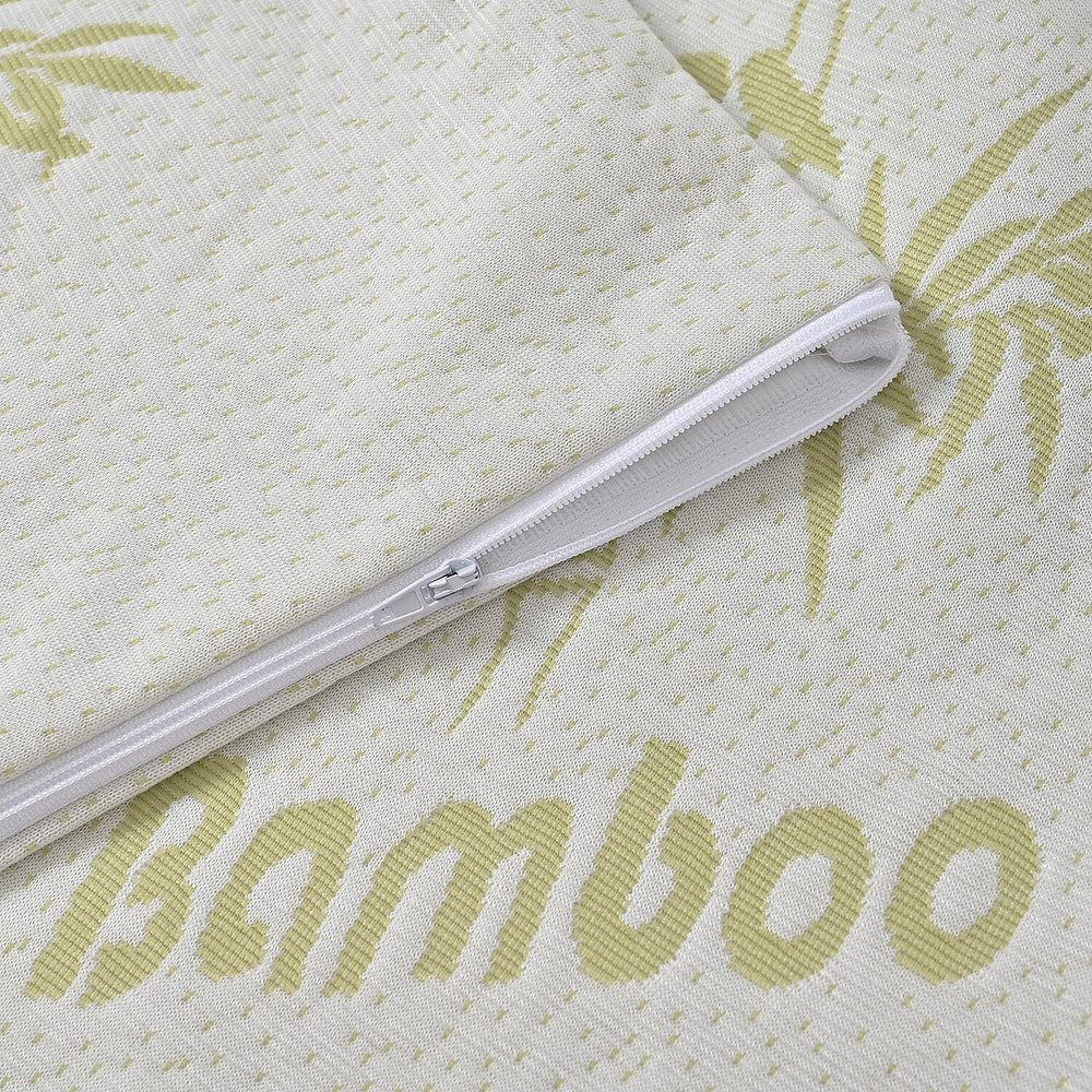 Bamboo Jacquard Waterproof Pillow Protector (Size 75x50cm) - White