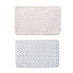 Polyester Patterned Rug and Door Mat (Size 80x1 cm) - Cream & Dark Grey