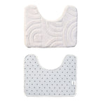 Polyester Patterned Rug and Door Mat (Size 80x1 cm) - Cream & Dark Grey