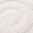 Polyester Patterned Rug and Door Mat (Size 80x1 cm) - Cream & Dark Grey