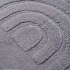 3 Piece Patterned Bathroom Mat Set - Dark Grey