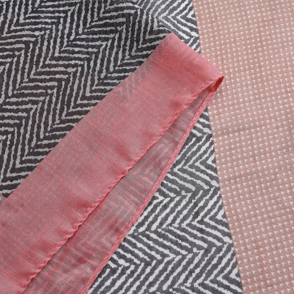 Designer Fringed Long Scarf (Size 180x1 cm) - Pink & Pink