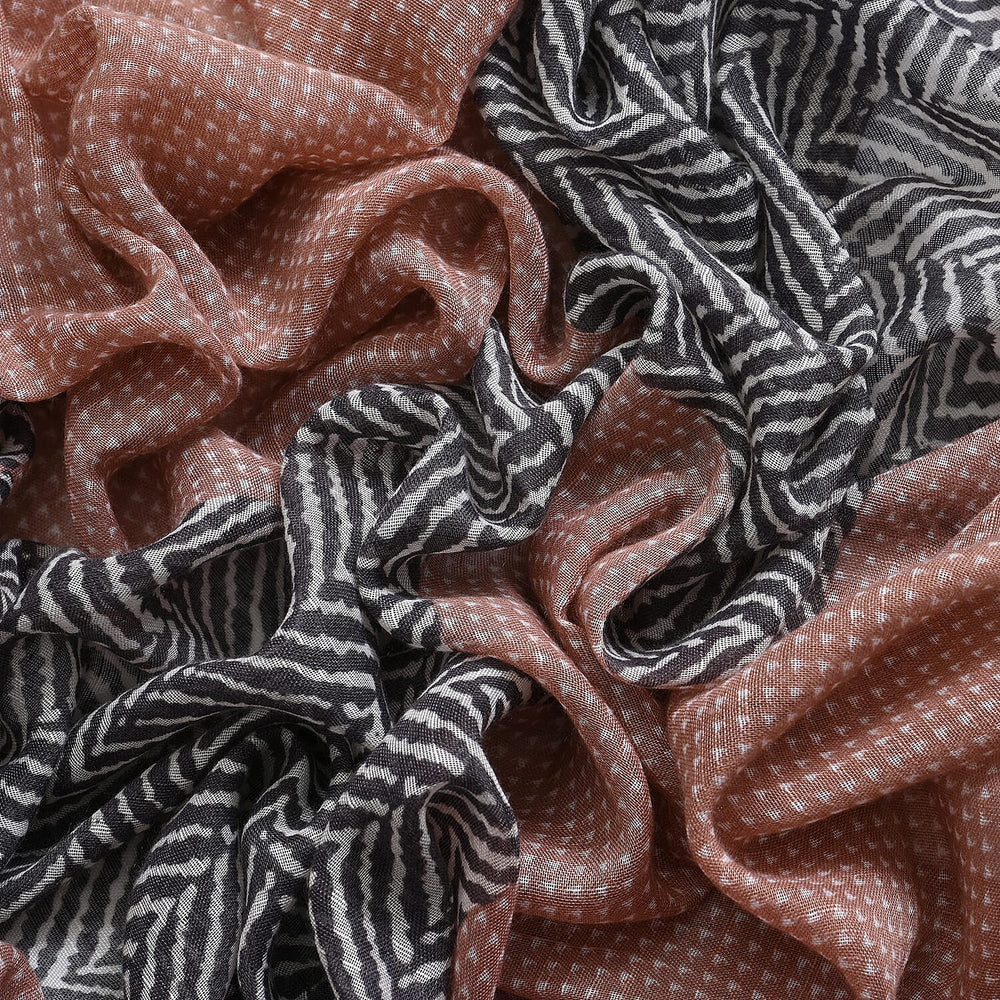 Designer Fringed Long Scarf (Size 180x1 cm) - Pink & Pink