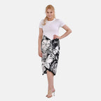 Printed Pattern Long Scarf (Size 180x80 cm) - Black & White
