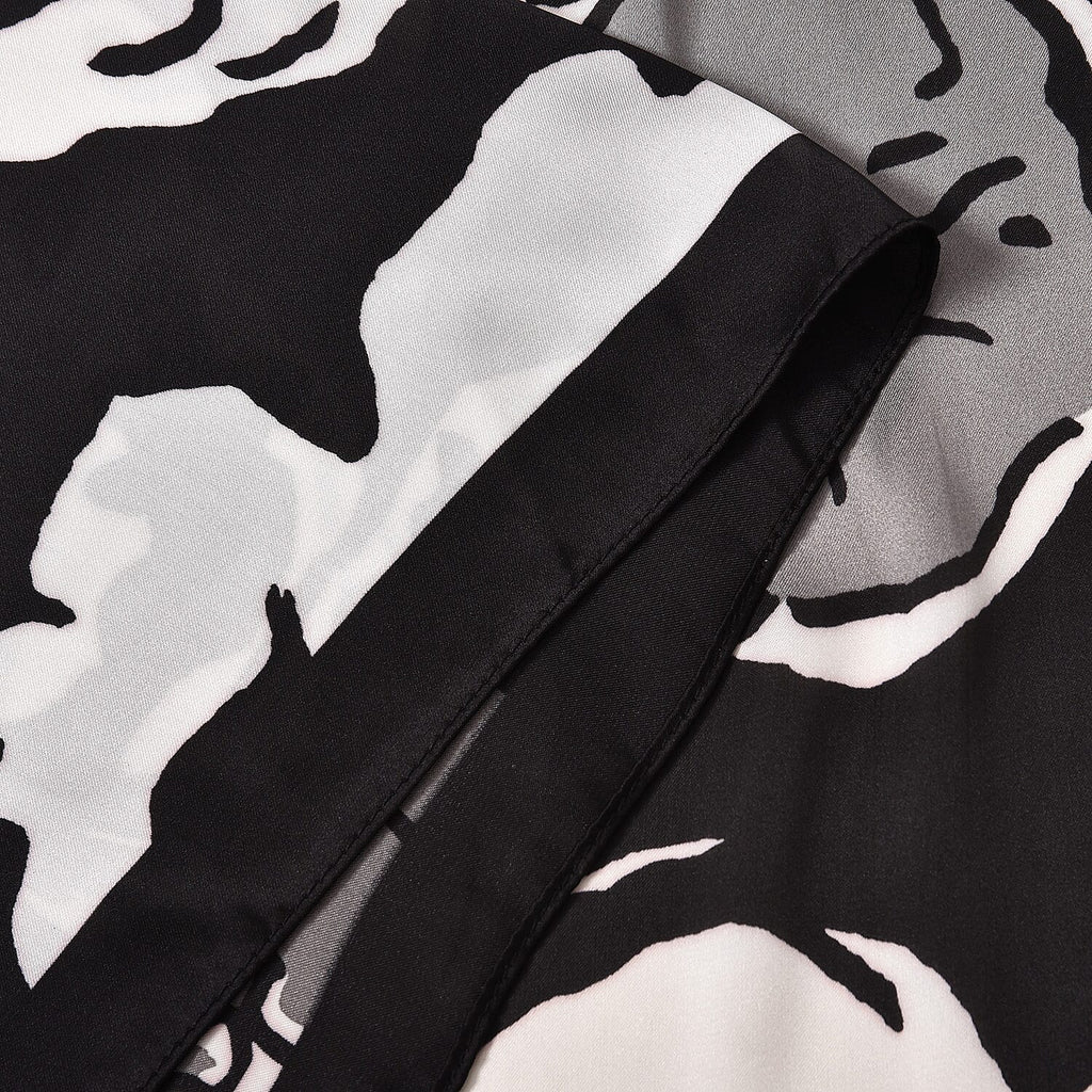 Printed Pattern Long Scarf (Size 180x80 cm) - Black & White
