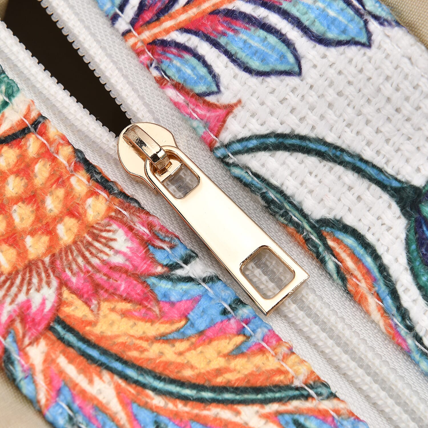 Floral Pattern Tote Bag with Handle Drop - Orange