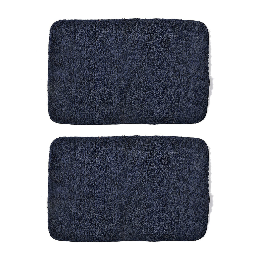Set of 2 Luxury Microbath Mat with TPR Back - 1400 GSM  (Size 40x60 cm) - Navy