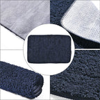 Set of 2 Luxury Microbath Mat with TPR Back - 1400 GSM  (Size 40x60 cm) - Navy