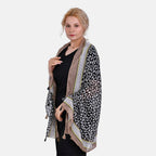 Closeout Deal New Arrival Leaves Pattern Scarf (One Size, 180x87 cm) - Black