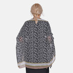 Closeout Deal New Arrival Leaves Pattern Scarf (One Size, 180x87 cm) - Black