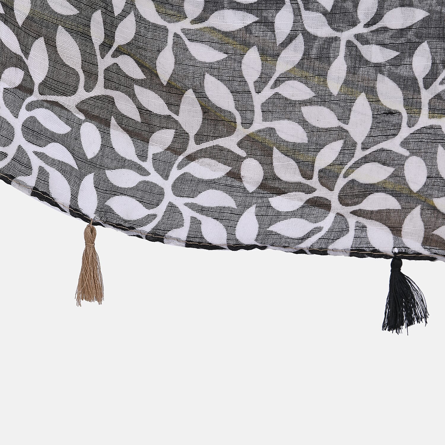 Closeout Deal New Arrival Leaves Pattern Scarf (One Size, 180x87 cm) - Black