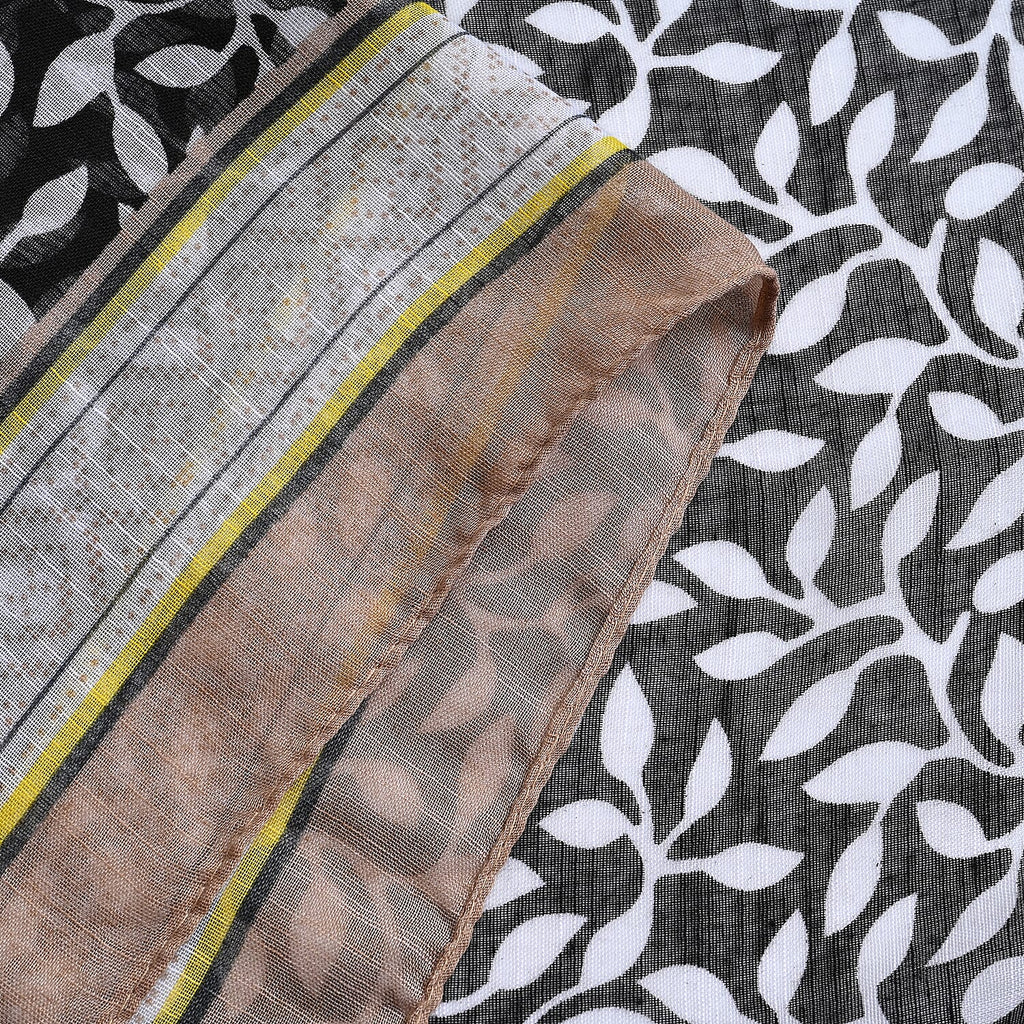 Closeout Deal New Arrival Leaves Pattern Scarf (One Size, 180x87 cm) - Black