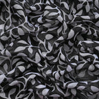 Closeout Deal New Arrival Leaves Pattern Scarf (One Size, 180x87 cm) - Black