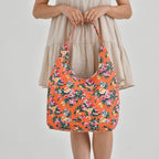Floral Slouch Tote Bag - Orange