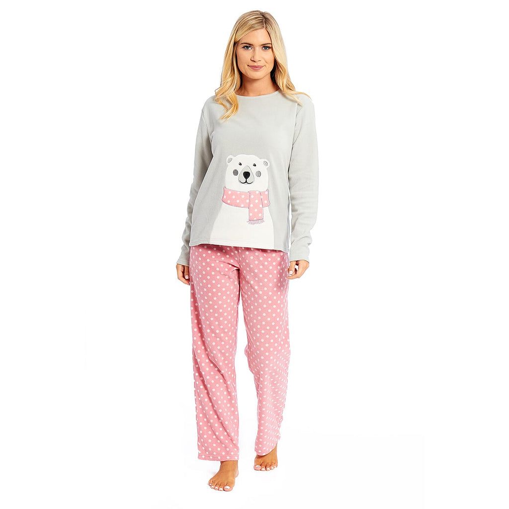 Super Soft Microfleece Pyjama Set (Size S) - Grey & Pink