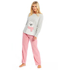 Super Soft Microfleece Pyjama Set (Size S) - Grey & Pink