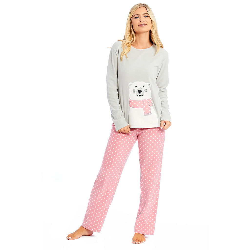 Super Soft Microfleece Pyjama Set (Size S) - Grey & Pink