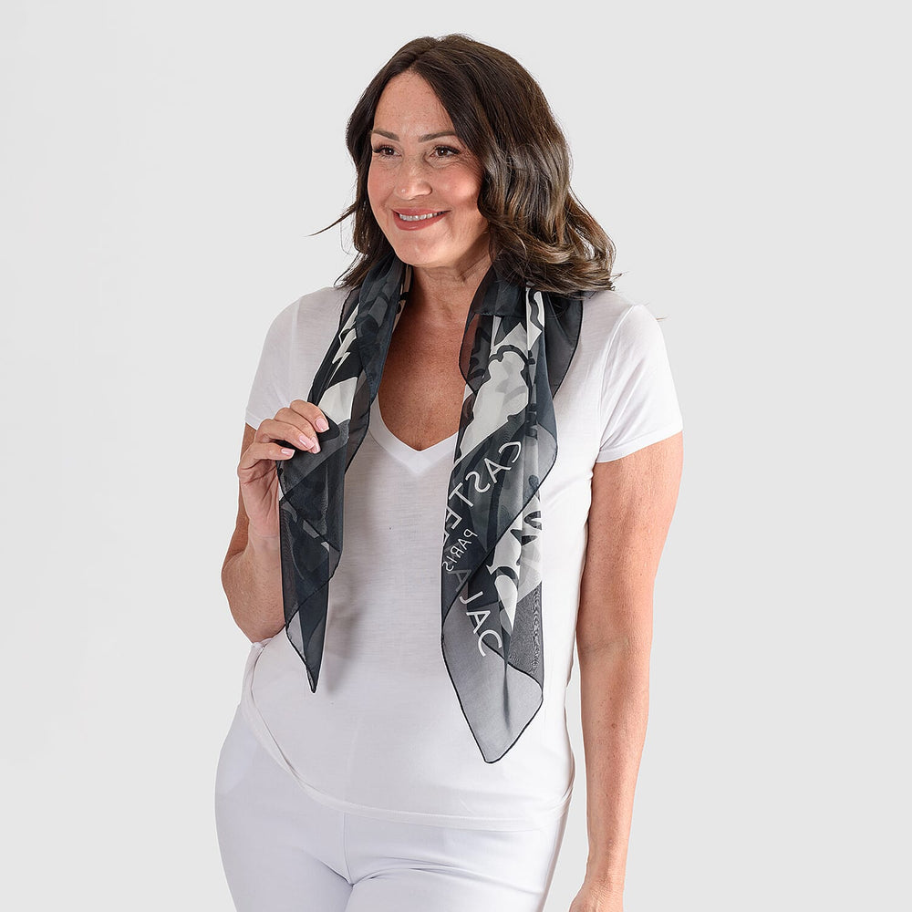 JC De Castelbajac Scarf (Size 90 cm) - Black - White