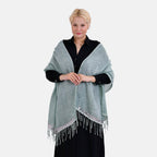 Closeout Deal - Scarf with sequins and tassels - Grey