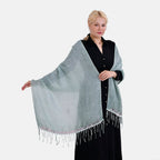 Closeout Deal - Scarf with sequins and tassels - Grey