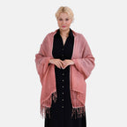 Closeout Deal - Scarf with sequins and tassels - Salmon